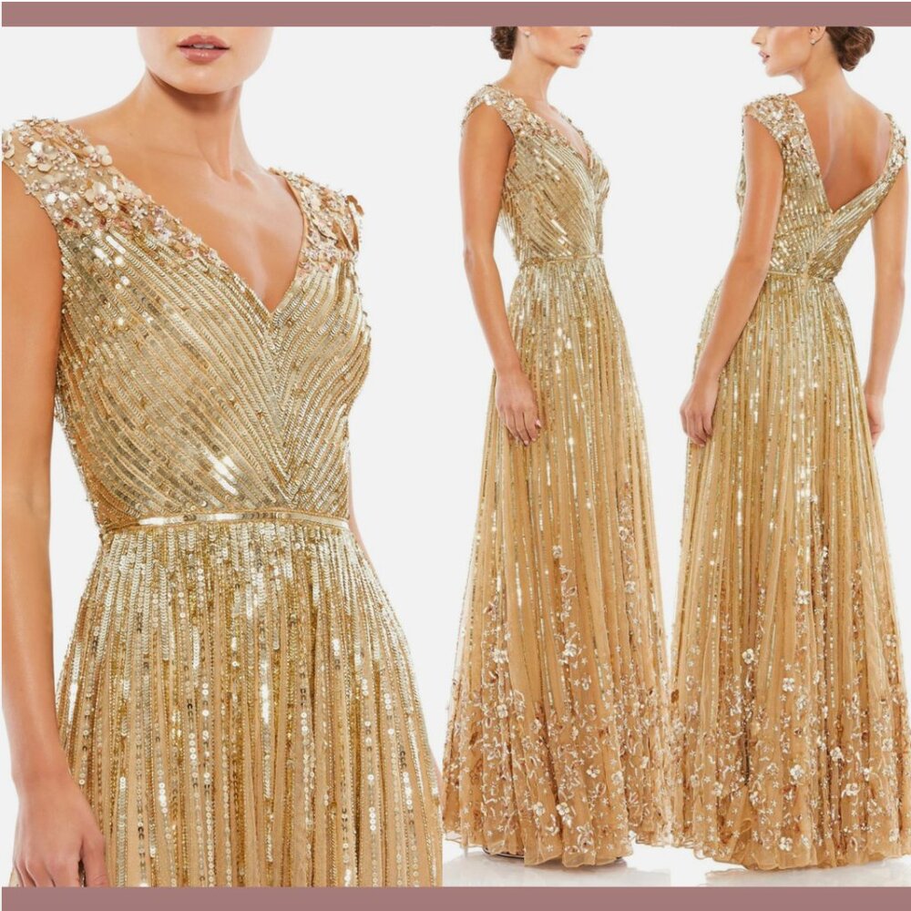 Mac Duggal Glittering Gold Gown